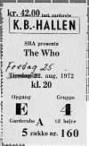 Ticket, 25.8.1972