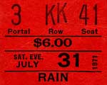 Ticket, 31.7.1971